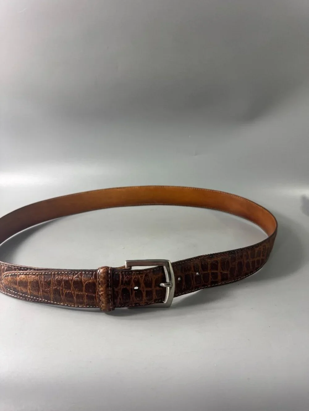 Authenitc Martin Dingman Crocodile Grain Italian Calfskin Men's Belt, Size 95/38